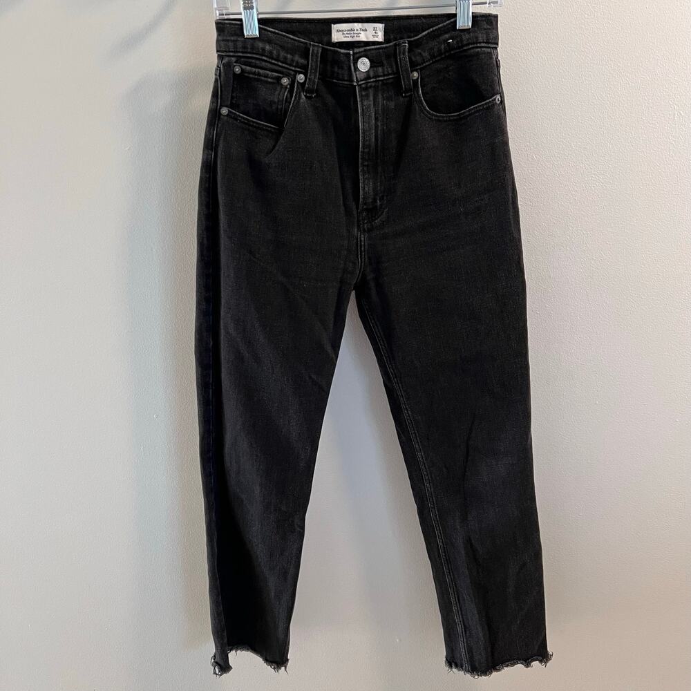 Abercrombie & Fitch Black The Ankle Straight Ultra High Rise Jeans Size 27/4R